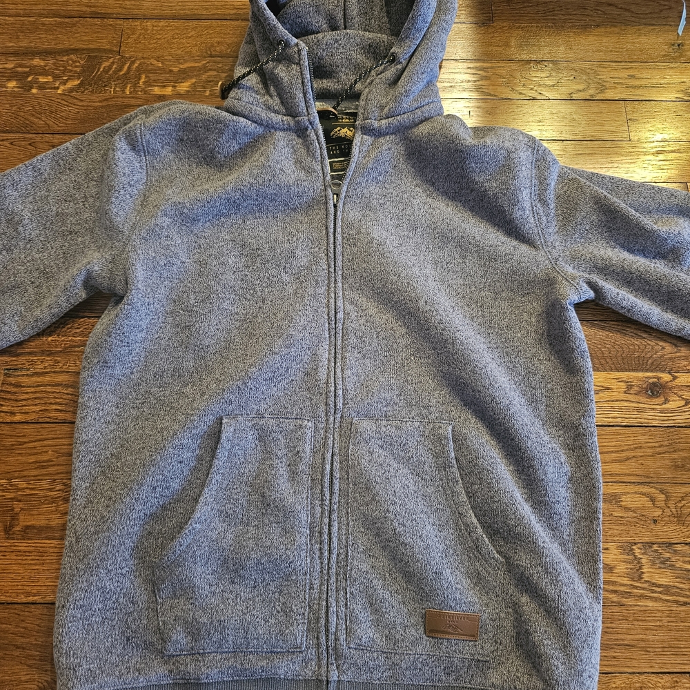 Quiksilver Heather Gray Hooded Sweatshirt with Patch